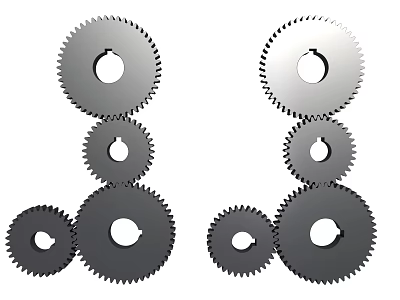Hardware Tools Metal Gear Set with Various Sizes in Stacked Arrangement 3d model