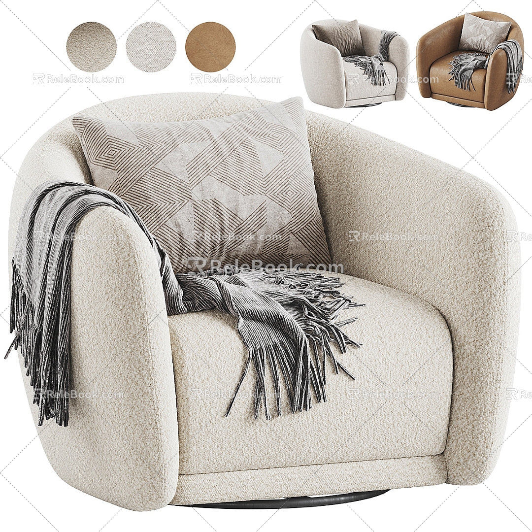 Single Sofa Sofa Casual Chair Single Chair Leather Sofa 3d model