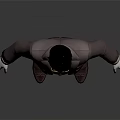 3D Character Model Wearing Gray Suit Red Tie And White Gloves