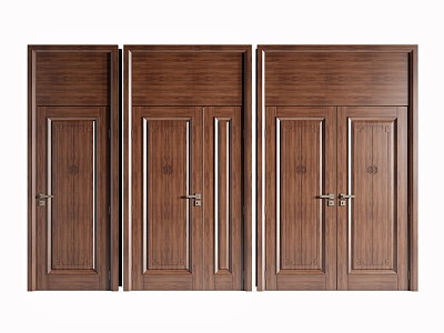 New Chinese style solid wood door set door lintel notoginseng door opposite door interior door model