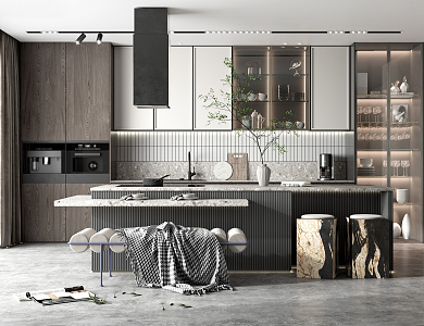 Open kitchen Modern kitchen 3d model