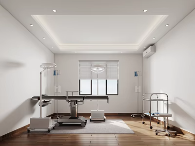 Hospital Outpatient Clinic Interior With Medical Equipment And Ceiling Lights 3d model