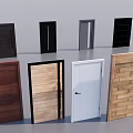 Different Security Door Styles Featuring Various Materials and Modern Designs 3d model
