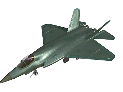 Advanced Green Fighter Jet With Sleek Aerodynamic Body And Military Cockpit Design 3d model