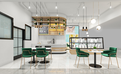 Light Luxury Bakery Milk Tea Shop 3d model