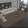 Sofa coffee table combination 3d model