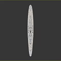 Large Detailed Historical Battleship 3D Rendering With Deck And Turrets 3d model