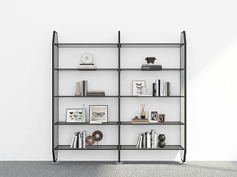 Bookshelf Ornaments Glass Bookshelf Storage Rack Decorative Rack Bookshelf Shelf 3d model