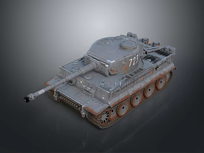 Vintage Military Tank With Number 731 Tracks Gun Barrel And Armor Details 3d model Vintage Military Tank With Number 731 Tracks Gun Barrel And Armor Details 3d model