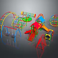 Colorful Outdoor Playground Equipment with Swings Slides Climbing Frames and Rotary Structures
