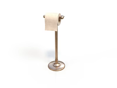 Sturdy Metal Toilet Paper Holder Stand with Roll for Bathroom Use 3d model
