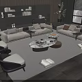 Modern Living Room Sofa And Coffee Table Set With Marble Top And Accent Chairs