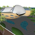 modern architectural art landscape architecture 3d model