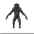 3D Rendered Ape Creature Featuring Detailed Facial Organs And Dense Body Hair