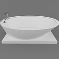 Wooden Oval Bathtub with Modern Design and Wood Grain Faucet
