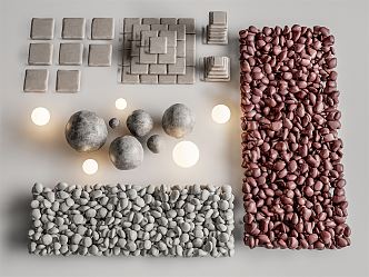 Modern Pebbles Landscape Stone Block Pebbles 3d model