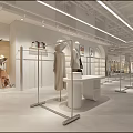 Modern Self Service Warehouse Clothing Store With Window Display And Racks