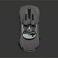 Silver Convertible Sports Car With Sleek Design Green Accent Wheels And Reflective Surface