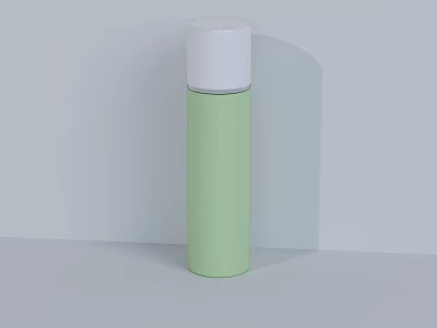 Elegant Green Perfume Bottle with White Cap in Modern Cosmetic Design 3d model