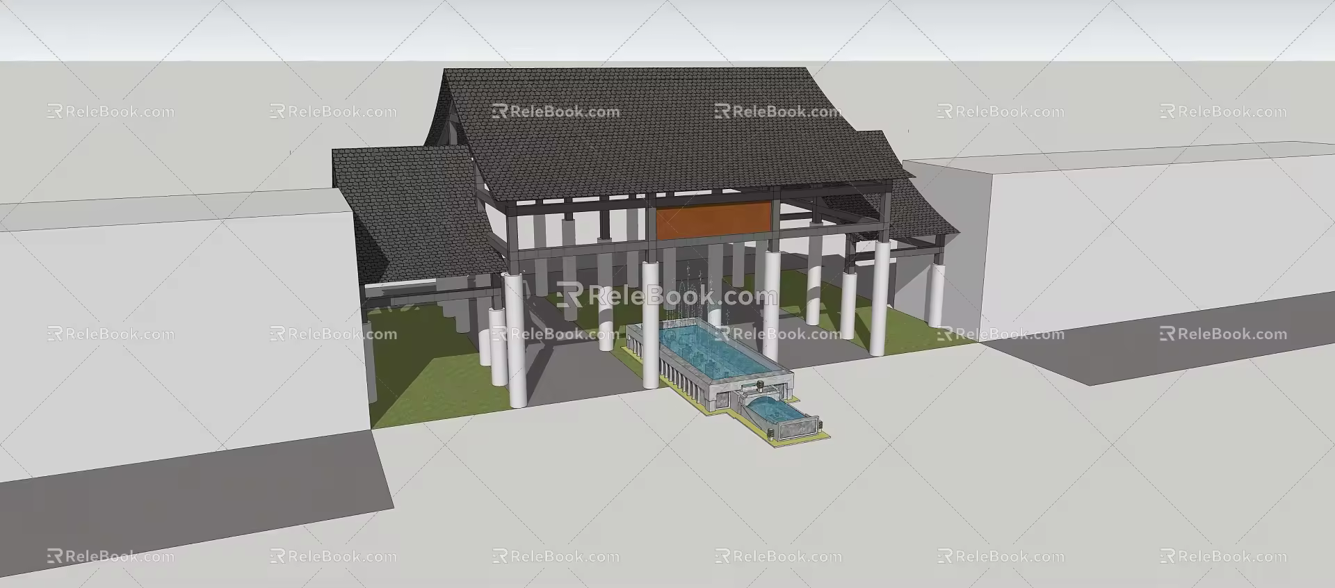 new chinese style gate 3d model
