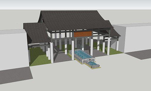 new chinese style gate 3d model