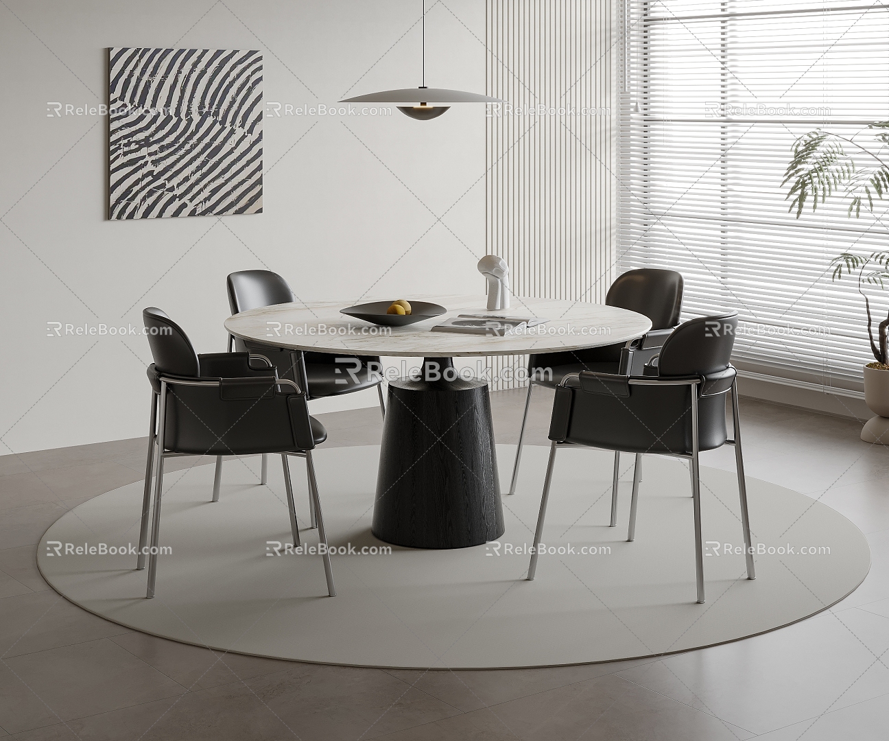 Modern Dining Table Chair Combination Dining Table Chair 3d model