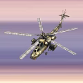 Military Fighter Jet with Camouflage Paint Twin Engines 44 Marked Wings Flying in Sky Background