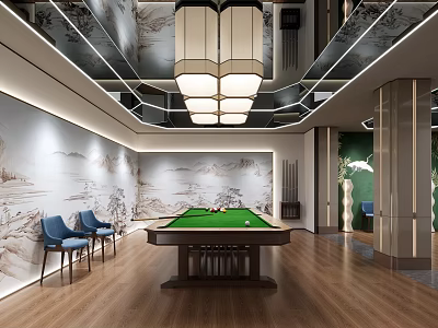 New Chinese Billiards Room 3d model