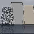 Modern Swing Doors With Geometric Cutout Transparent Glass And Light Colored Panels