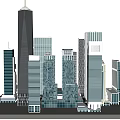 Modern Urban Skyscrapers With Glass Facades And Contemporary Architecture Design