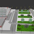 modern high-speed railway station 3d model