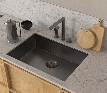 Modern sink vegetable basin embedded sink 3d model