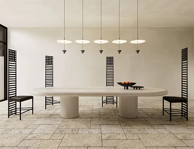 Quiet table and chair combination 3d model