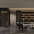 Modern Living And Dining Room Interior With Sofa TV Wall Artwork And Marble Floor