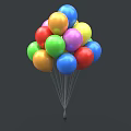 Colorful Balloon Bouquet With Vibrant Mixed Colors For Party Decoration And Celebration Events