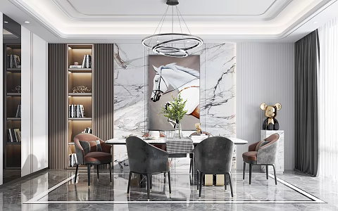 Light Luxury Restaurant 3d model