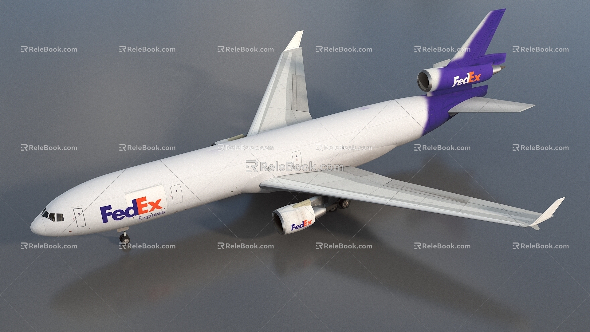 Aircraft Cargo Express Aircraft FedEx Transport Aircraft Civil Aircraft Low Face Number Low Model Simple Model Game Sub-era Film and Television Super Realism 3d model