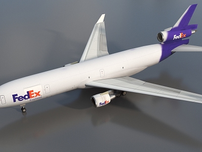 Aircraft Cargo Express Aircraft FedEx Transport Aircraft Civil Aircraft Low Face Number Low Model Simple Model Game Sub-era Film and Television Super Realism 3d model