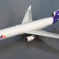 FedEx Commercial Passenger Airliner With White Fuselage Purple Tail And Logo