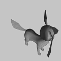 Stylish Blue White Game Character With Large Ears And Tail Design