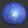Blue Mushroom Creature Character With White Spots Purple Eyes And Textured Arms