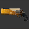 Tactical Revolver With Yellow Brown Black Color Cylinder And Textured Grip Design