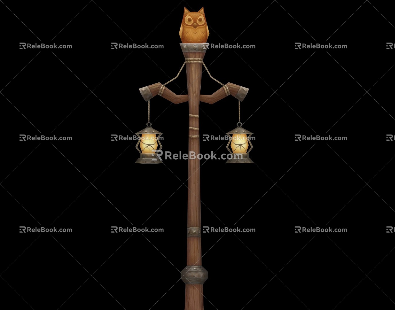 Modern street light owl 3d model