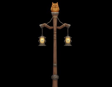 Modern street light owl 3d model