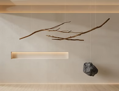 Modern pendant dead branch pendant stone pendant 3d model