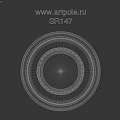Circular Decorative Component With White Textured Design And Concentric Rope Patterns