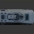 Six Wheeled Utility Vehicle With Sturdy Gray Body And Roof Mounted Sensor Unit