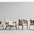 Modern Leisure Chairs With Various Designs Wooden Frames And Wicker Details For Home Decor
