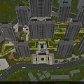 Modern High Rise Residential Buildings With Contemporary Exterior Surrounded By Urban Square And Landscaped Areas
