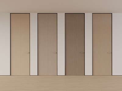 New Chinese Style Bedroom Door Single Door Solid Wooden Door 3d model